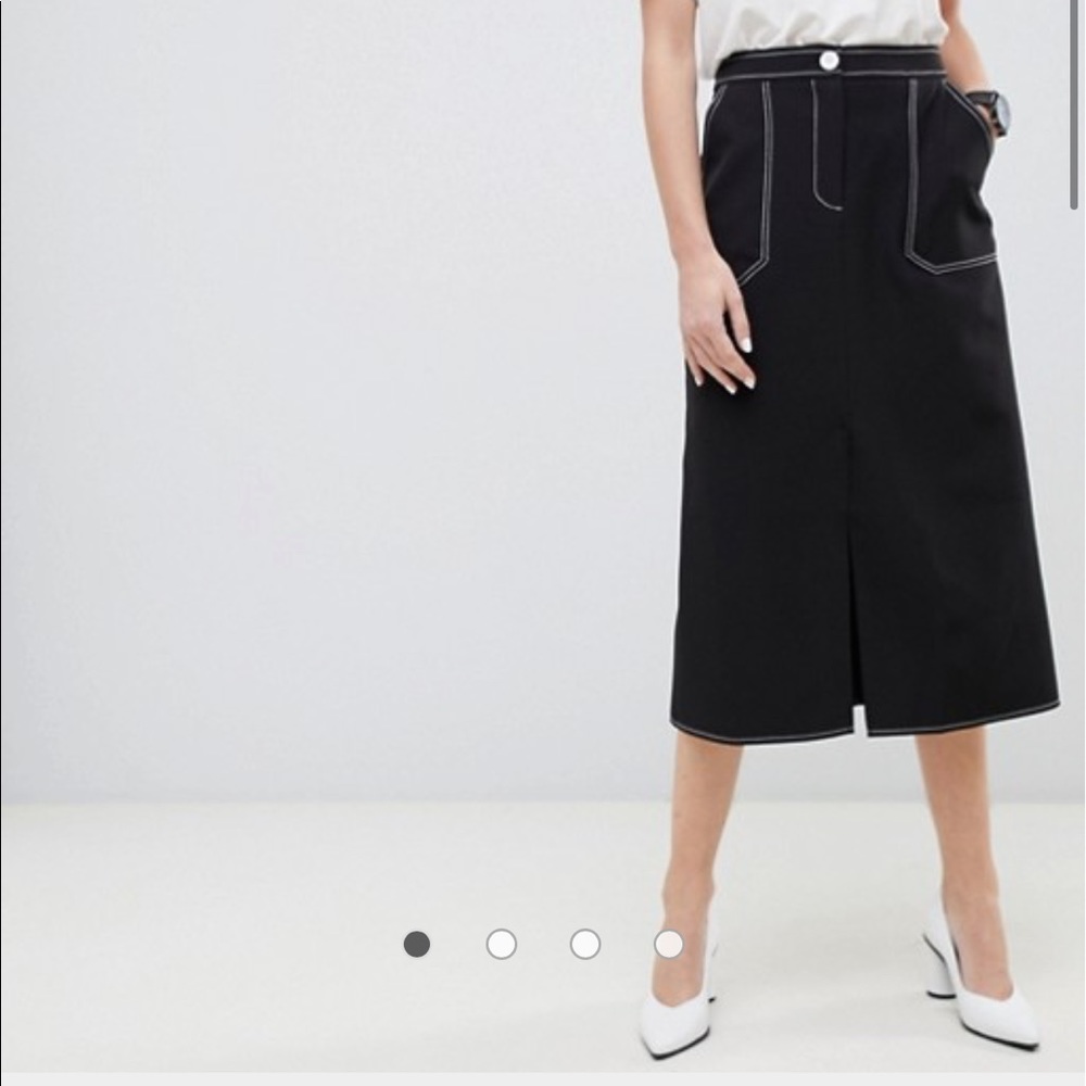ASOS design contrast stitch midi skirt